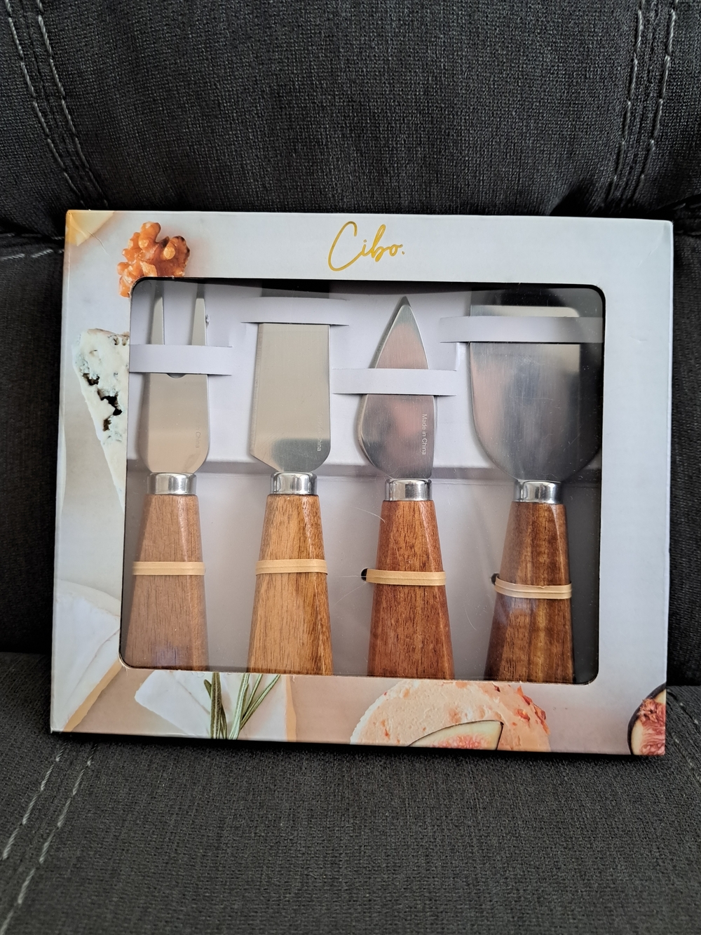 Cibo Wooden Handle Cheese Knife Set - Natural Brown